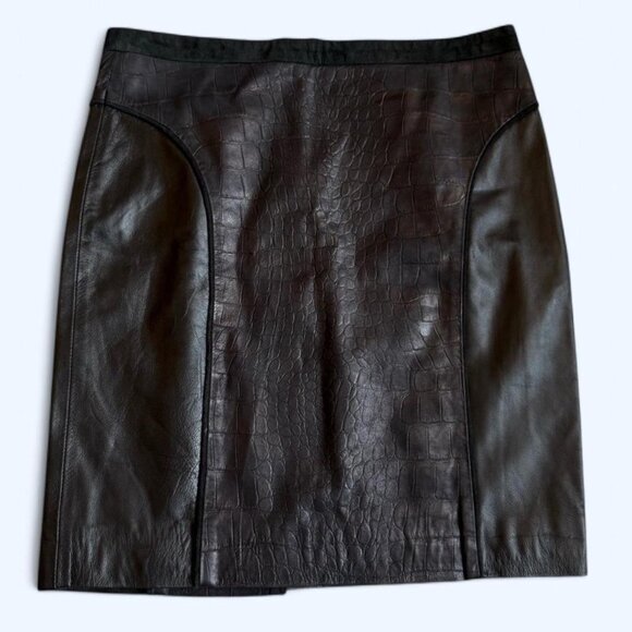 100% Goat Leather Skirt by Brooks Donna - Picture 1 of 8